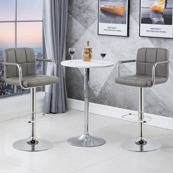 Latitude Run® Amjed Swivel Adjustable Height Bar Stool & Reviews Wayfair